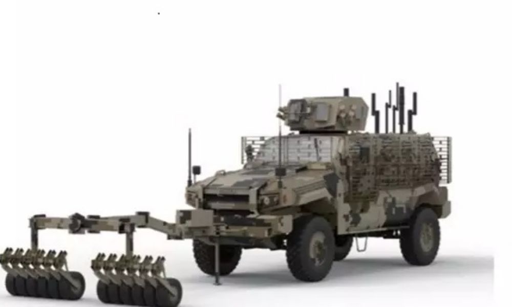 MRAP WITH DEMINING ROLLER